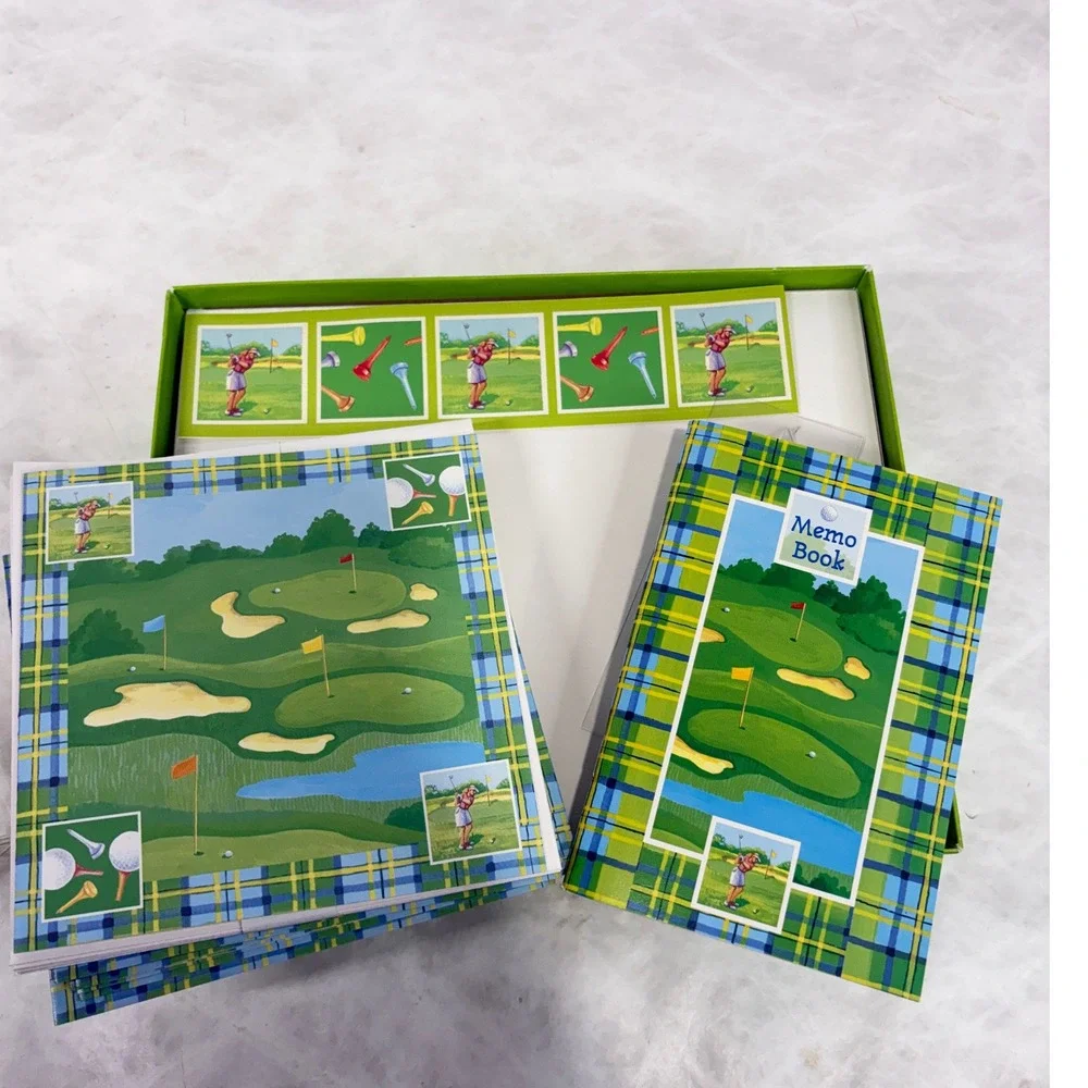 Vintage 1998 Notations Golf Stationery Gift Set Geraldine Aikman Note Cards Memo